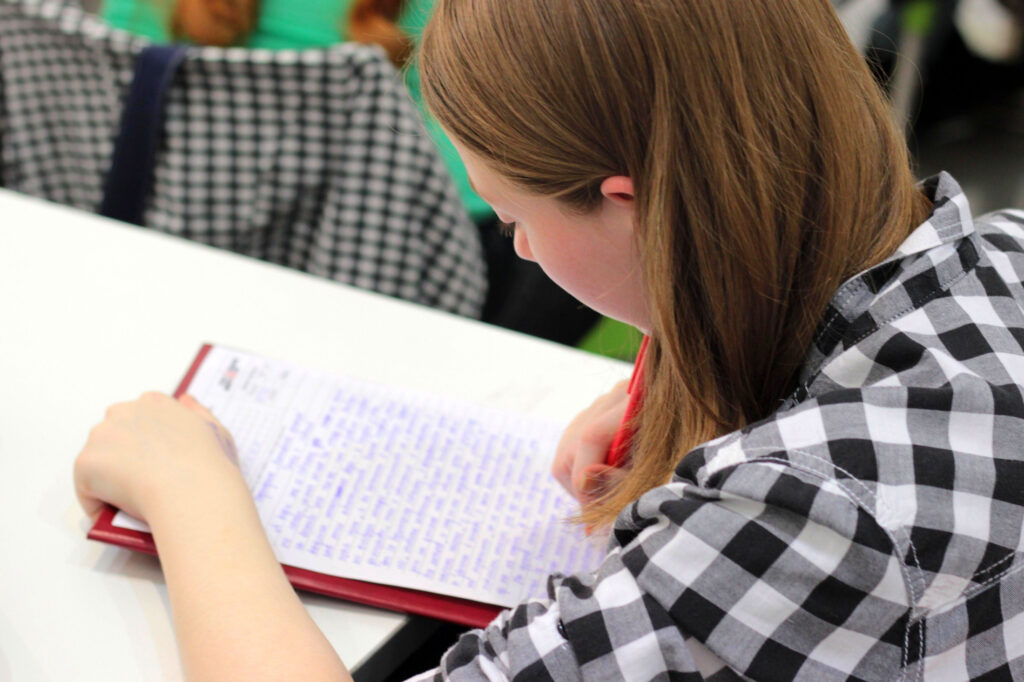 Girl writing